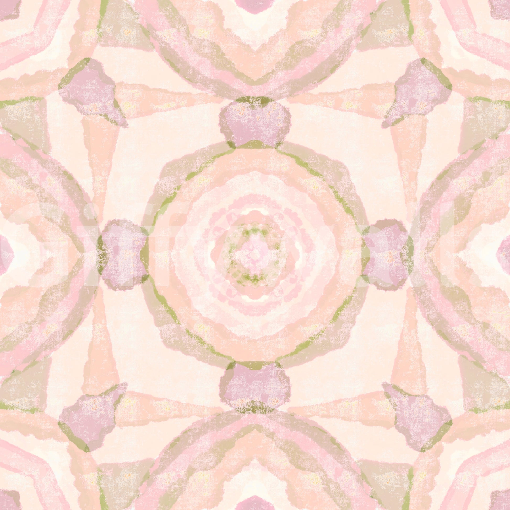Harmony Wallpaper with watercolor texture and a balanced geometric repeat