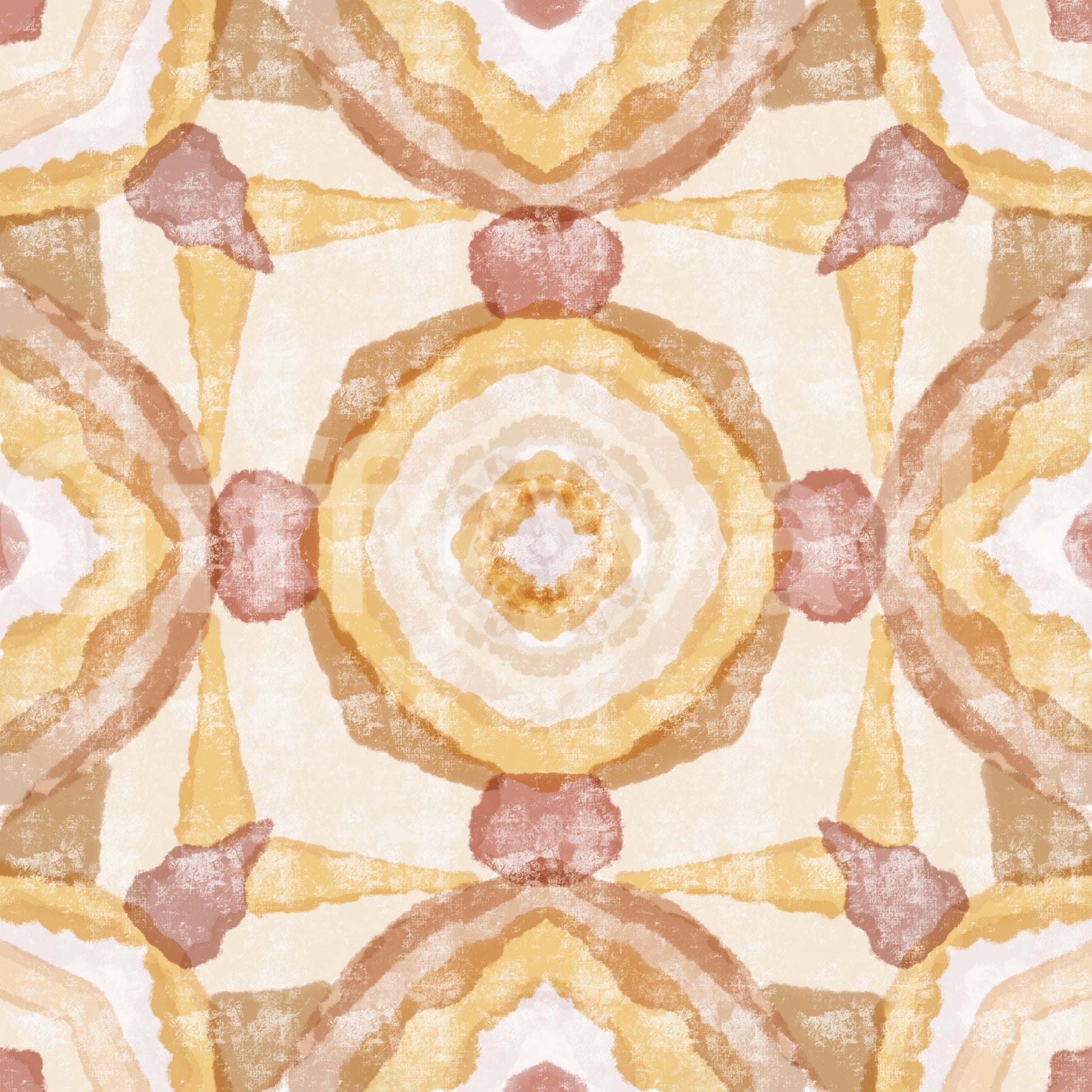 Abstract warm wallpaper with Golden Earth mandala pattern and gentle texture