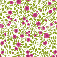 Vine joins meet petals and small buds on this Blooming Rose Trellis wallpaper.