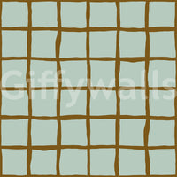 Closely repeating grid pattern covers the Mid Century Wavy Grid wallpaper surface