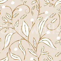 Beige botanisk vinranke tapet skandinavisk neutralt tapet⁠