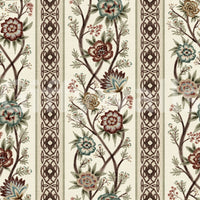 Trailing Chintz Vintage Heirloom Stripes Bright Wallpaper⁠