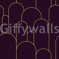 Carta da parati Retro Glamour Plum Noir Arches