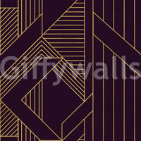 Gatsby Glamour Art Deco Violett & Gold Tapete