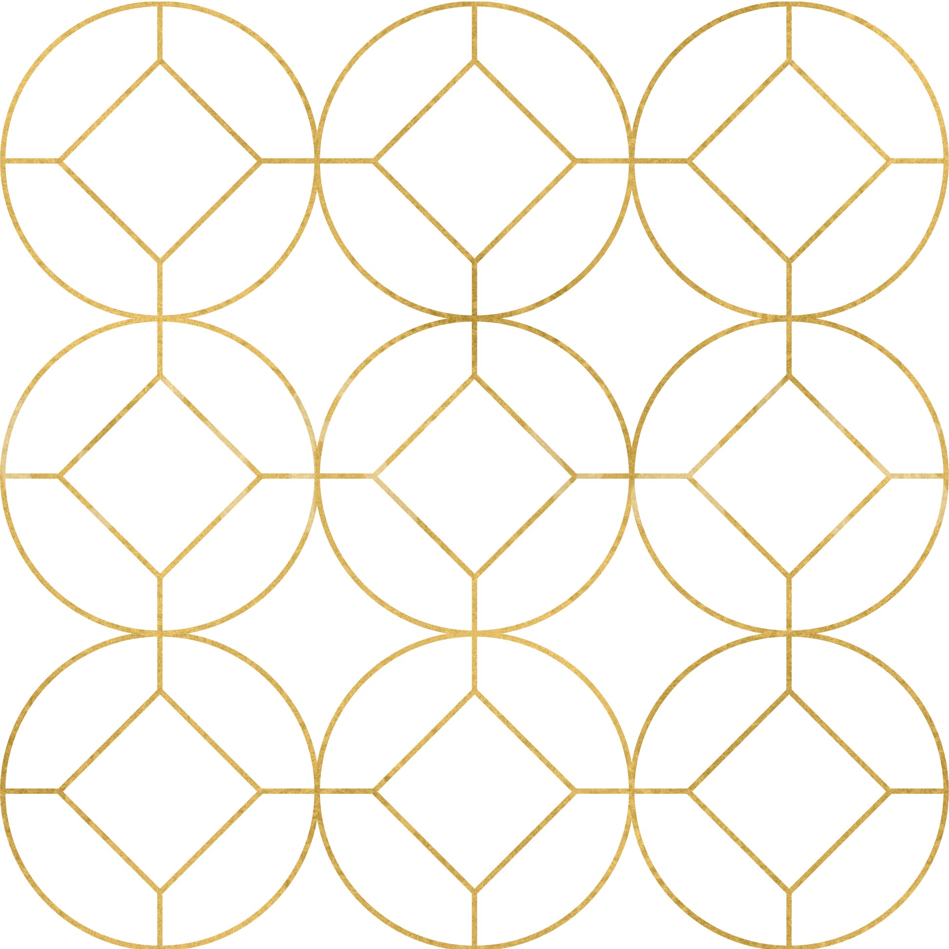 Balanced geometric wall concept with Modern Luxe Gold and White Lattice Wallpaper