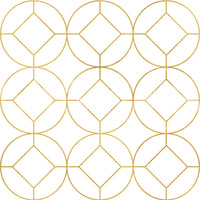 Balanced geometric wall concept with Modern Luxe Gold and White Lattice Wallpaper
