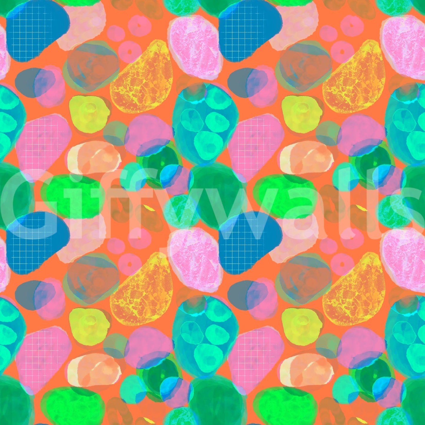 Retro Terrazzo Pop -abstrakti tapetti