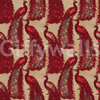 Crimson Elegance Påfugle Tapet
