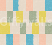 Carta da parati costiera blu geometrica moderna effetto sbiadito dal sole⁠