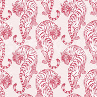 Crimson Tiger Chinoiserie Pattern Wallpaper Wallpaper⁠