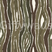 Carta da parati a righe verticali ondulate effetto legno organico - Muschio naturale