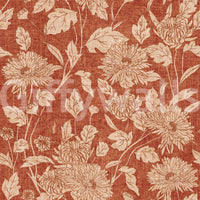 Terracotta Krysantemum Vintage Blomstret Tapet Tapet⁠