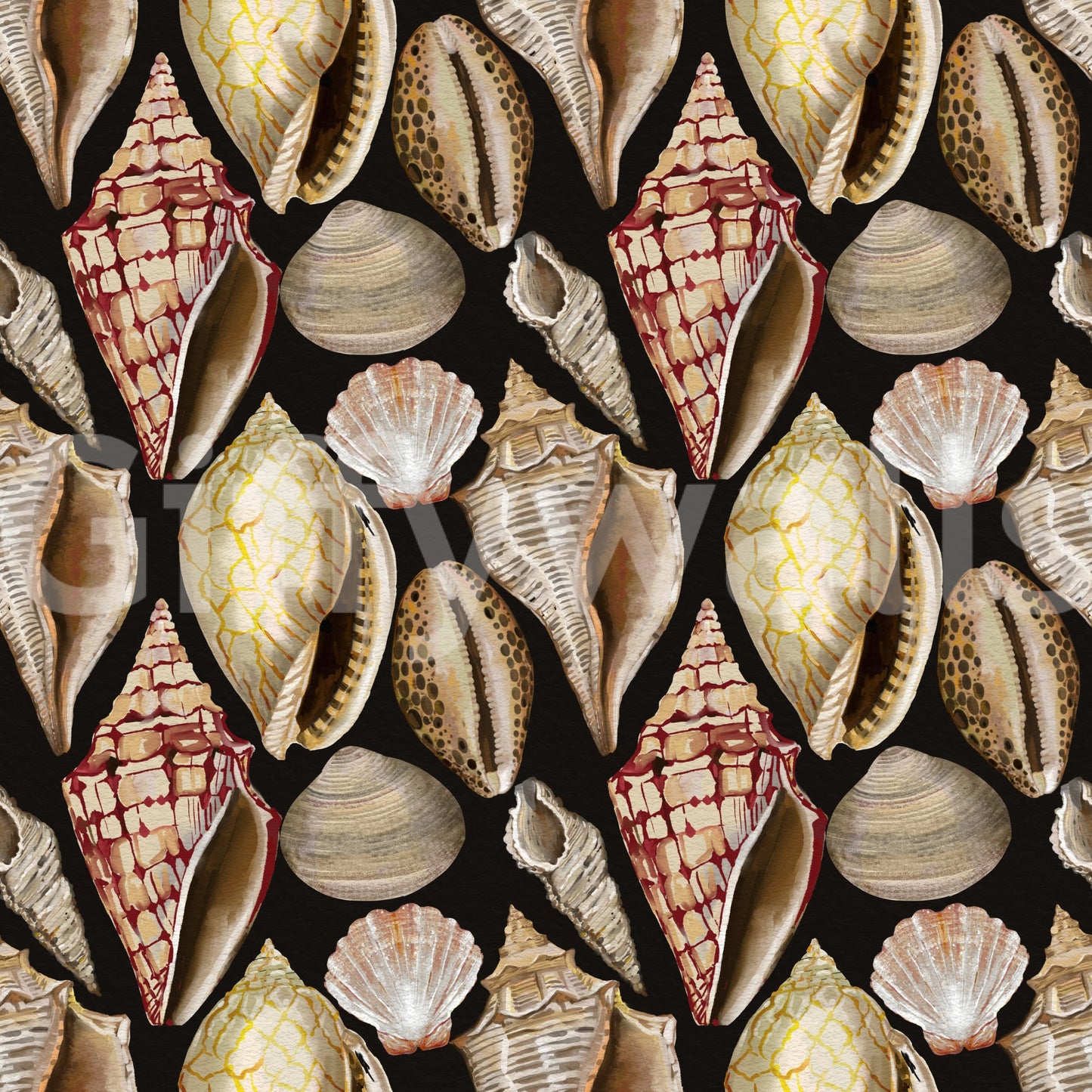 Stimmungsvolle Vintage-Muscheln Tapete