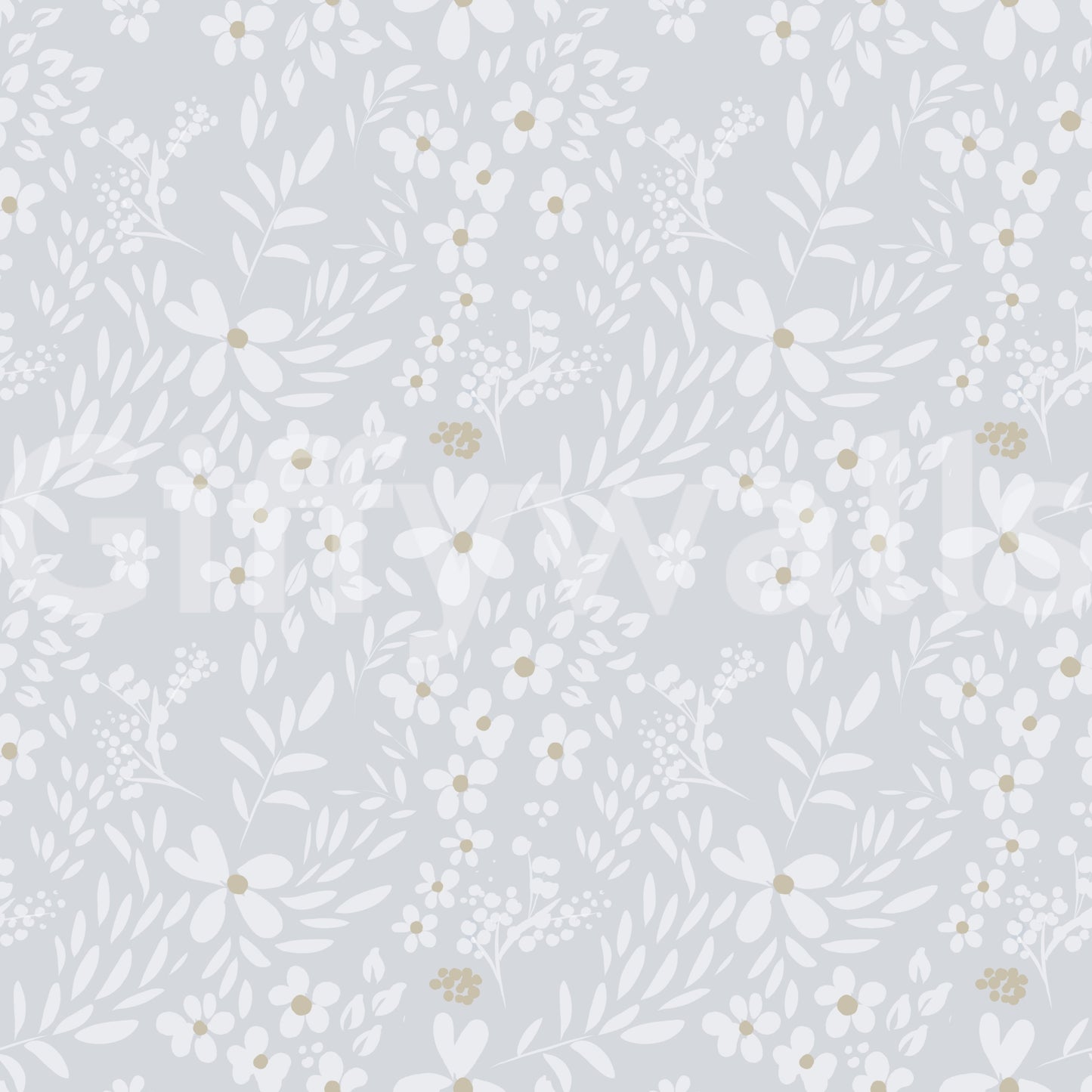 Dainty Meadow Blossom Wallpaper in Soft Slate Grey Wallpaper⁠