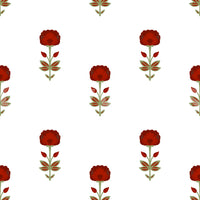 Papier peint Rouge Mughal Blossom