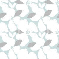 Blassblaues Pastellblumen-Tapetenmuster Tapete