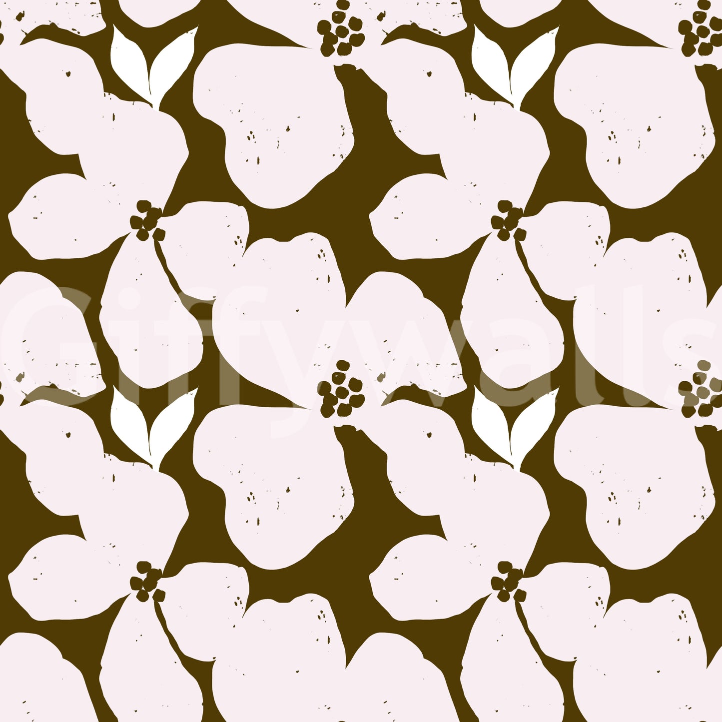 Earthy Olive and Blush Bold Floral Wallpaper Wallpaper⁠