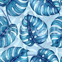 Carta da parati Monstera acquerello in blu⁠
