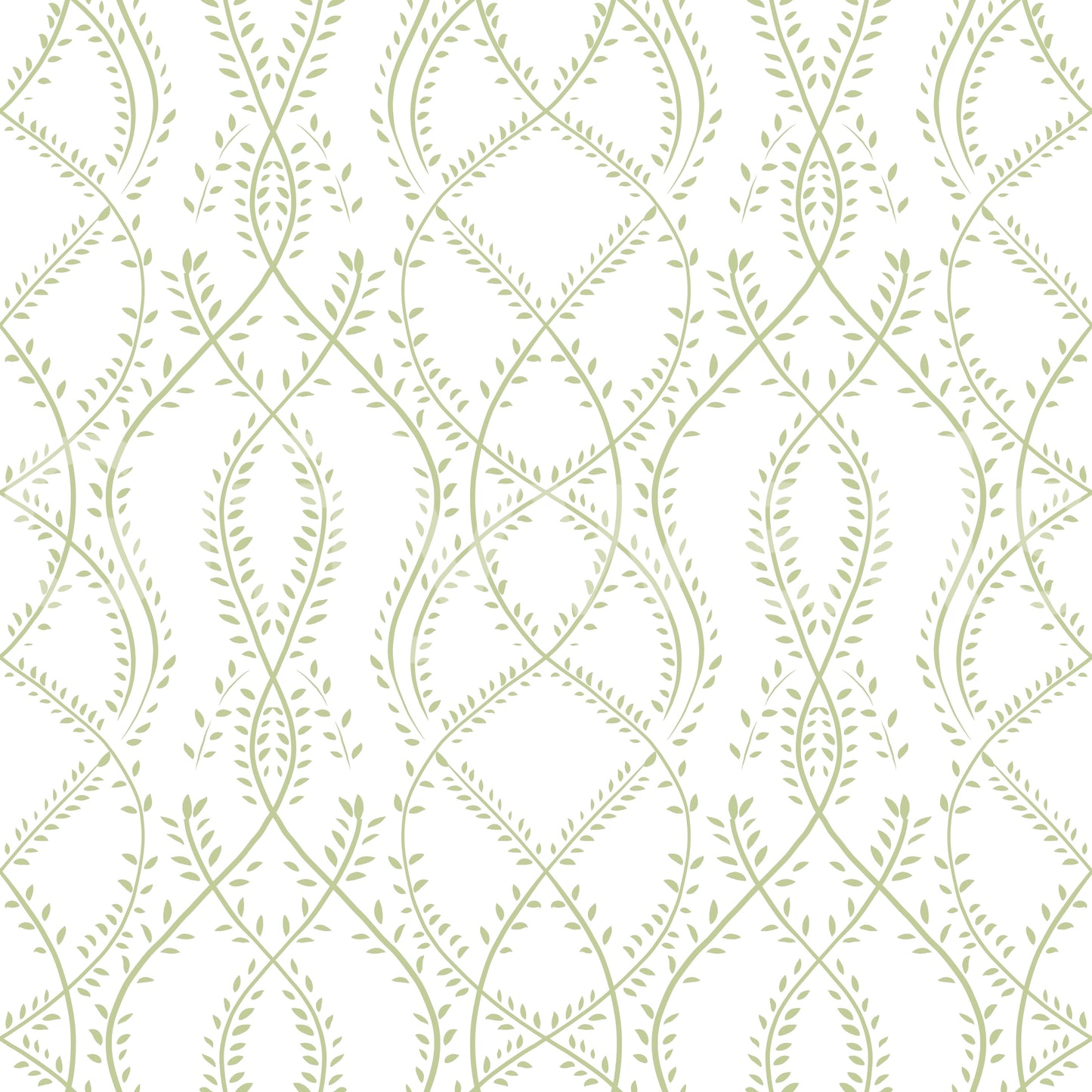 Sage Green Intertwined Botanical Vines Wallpaper Wallpaper⁠
