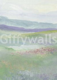 Misty Lavender Meadows Wallpaper Wall Mural