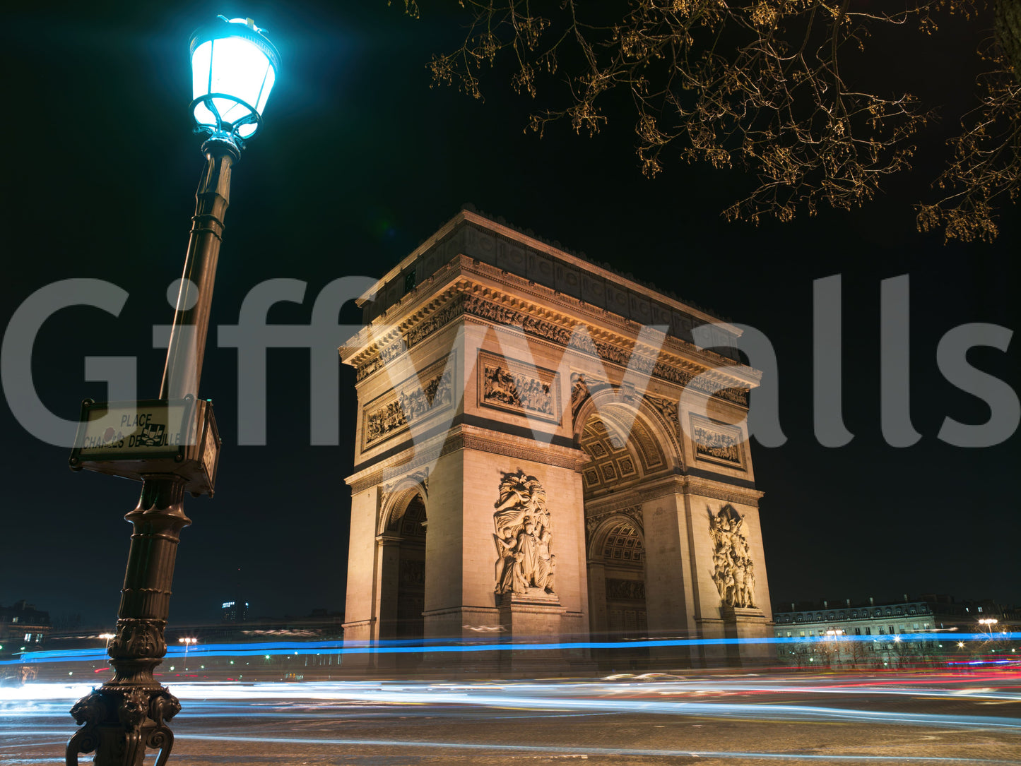 Fototapeta Noc paryska przy Łuku Triumfalnym