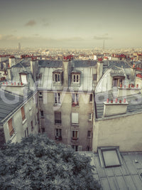 Wandbild Vintage Paris Skyline aus der Vogelperspektive