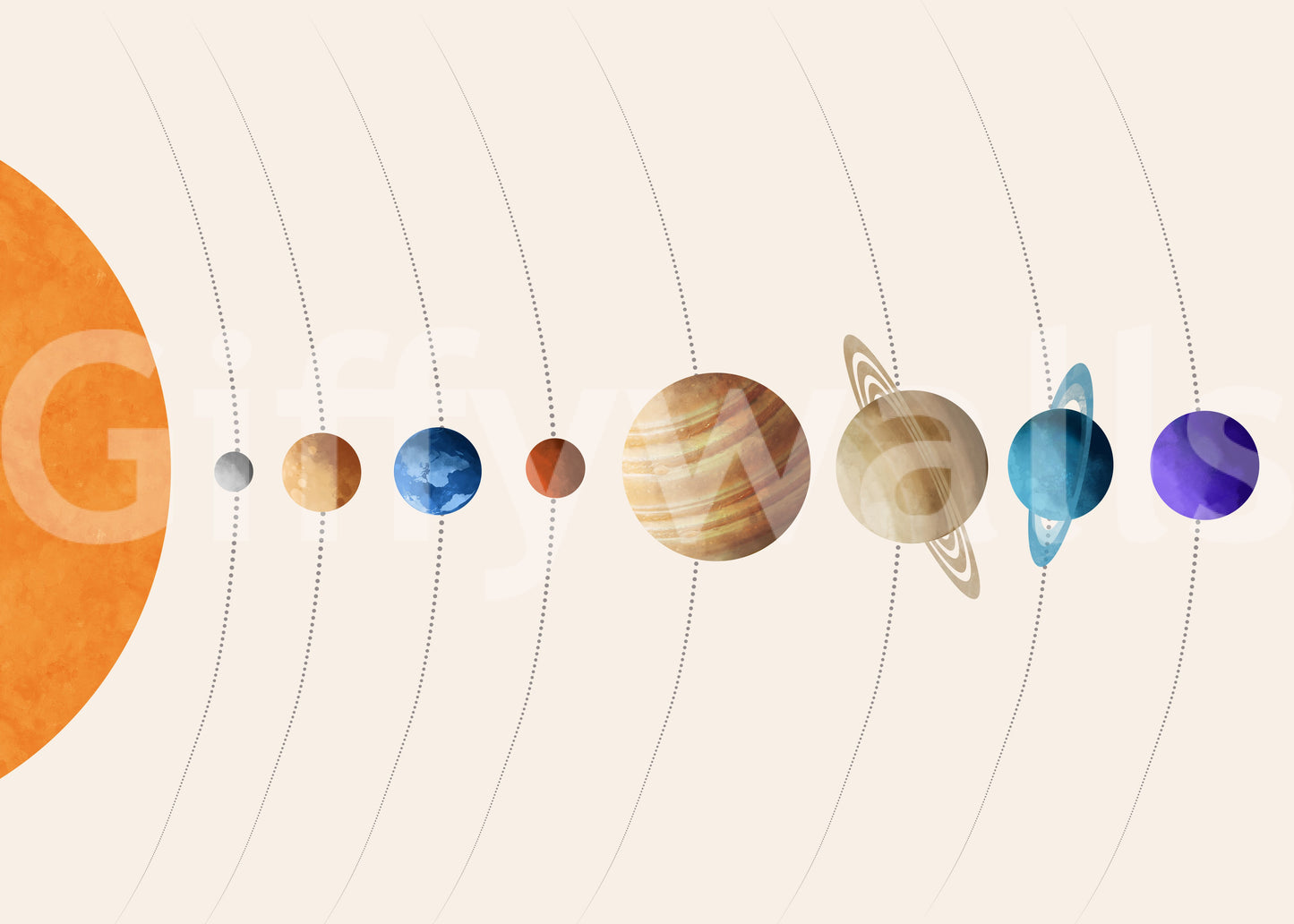 Planetparade Vægmaleri
