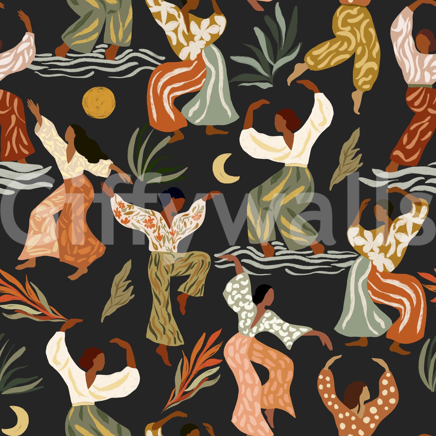 Bohemian Rhythms and Celestial Dance Wallpaper⁠