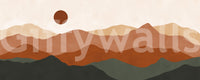 Murale da parete Tramonto Colline di Terracotta e Sole Ocra
