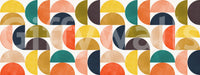 Murale da parete con forme astratte ad arco in stile Mid Century Modern
