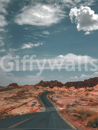 Wandbild Winding Desert Highway