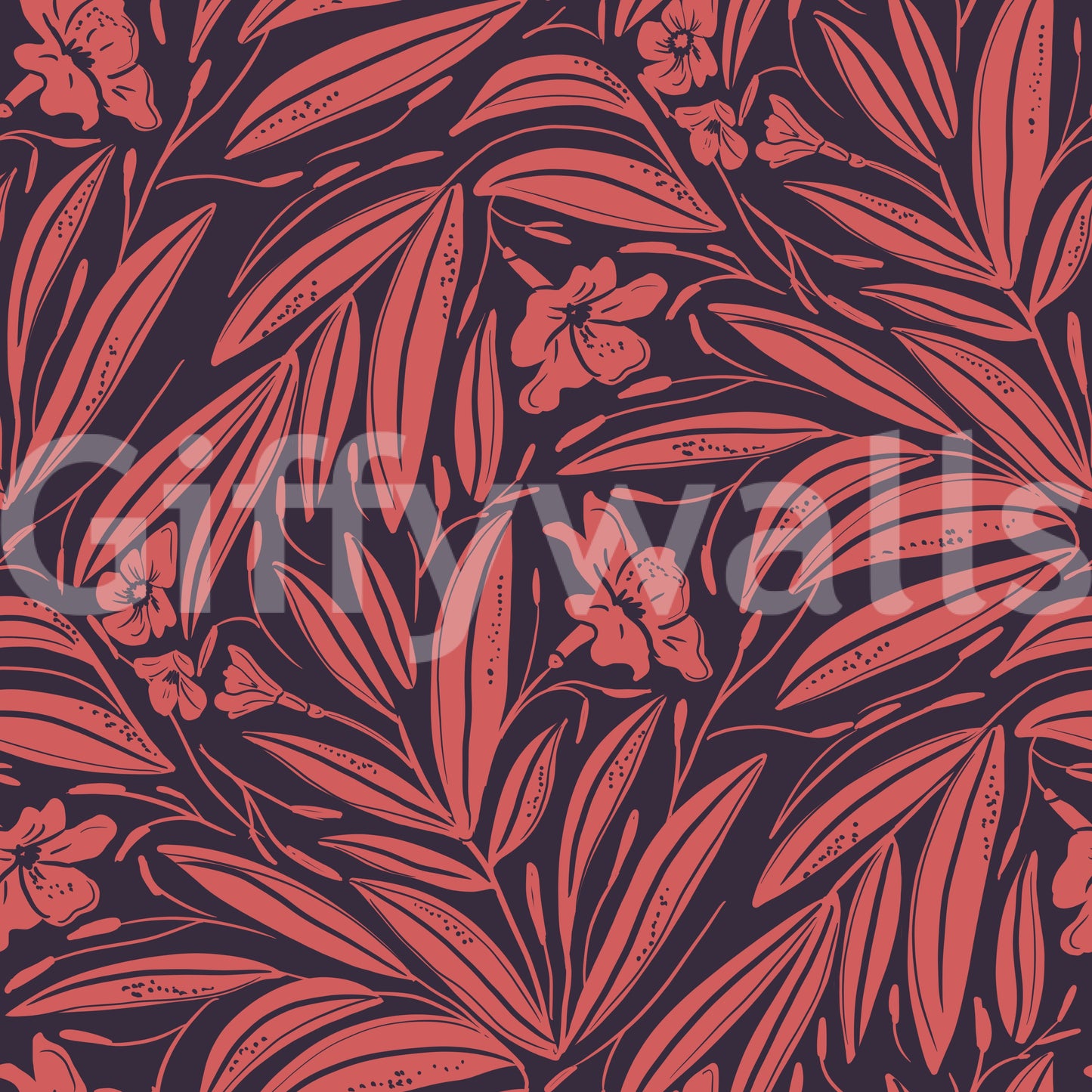 Crimson Foliage Silhouette Wallpaper⁠