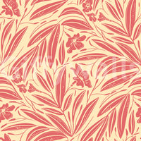 Coral Bloom Botanical Illustration Wallpaper⁠