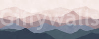 Soft Watercolor Mountain Range Wall Mural
