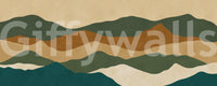 Abstract Earthy Mountain Range Layers Wall Mural