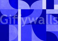Fresque murale bleue milieu du siècle