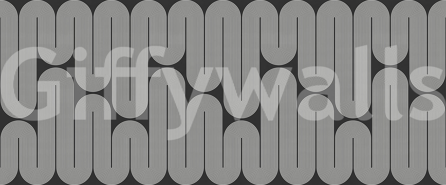 Minimalistische Wellenbögen in Monochrom Wandbild