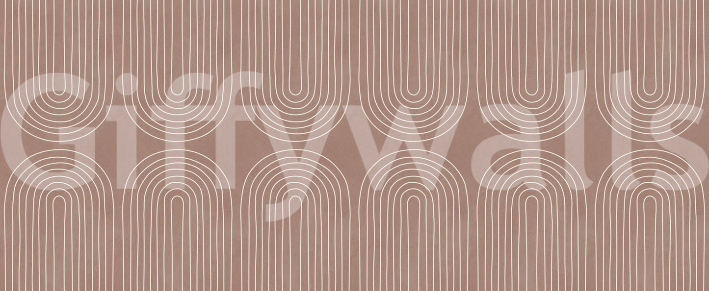 Motiv mit gebogenem Linienmuster in Terrakotta Wandbild