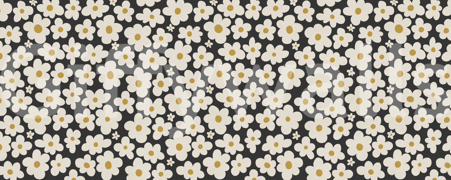 Retro-Blumenmuster Wandbild