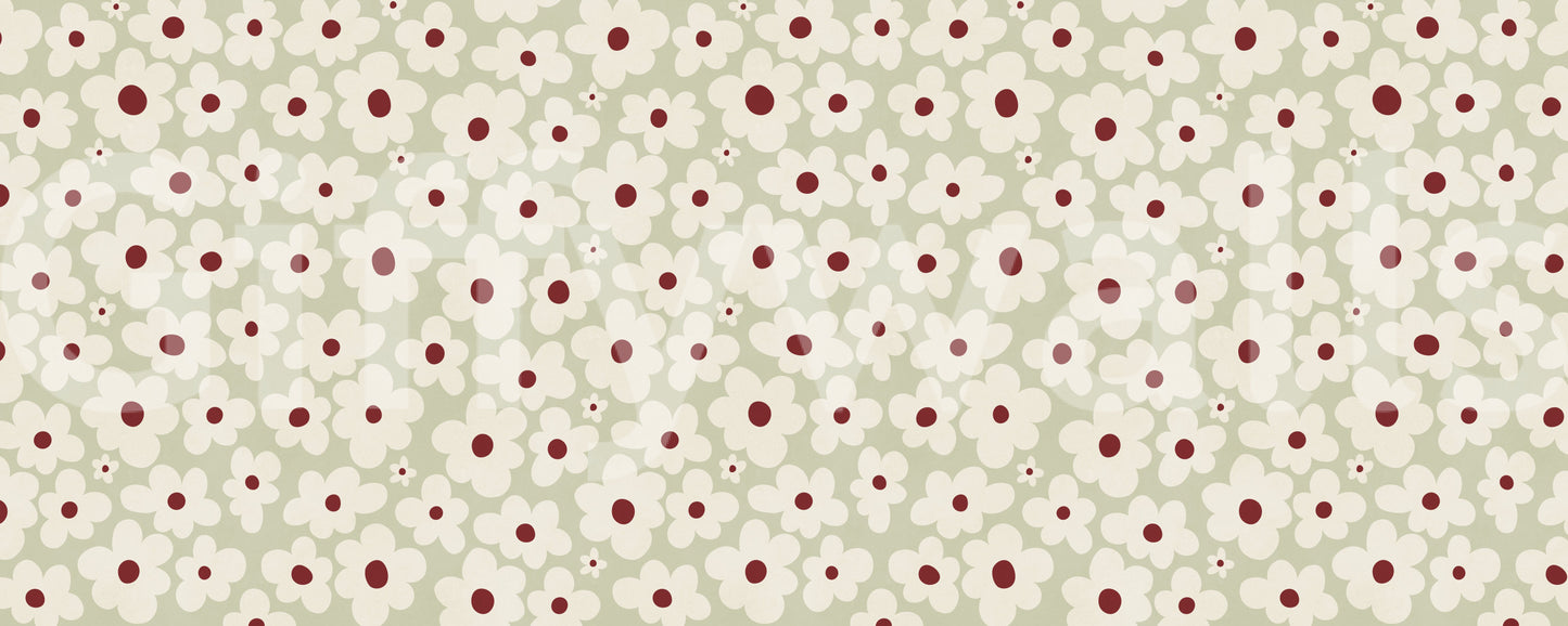 Murale da parete Retro Sage Daisy Meadow