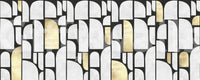 Fresque murale motif arche en or et pierre moderniste