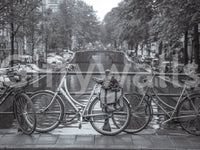 Fototapet cu Scena de Biciclete pe Canalele din Amsterdam