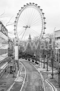 Papier peint panoramique monochrome de la ligne d'horizon des monuments de Londres