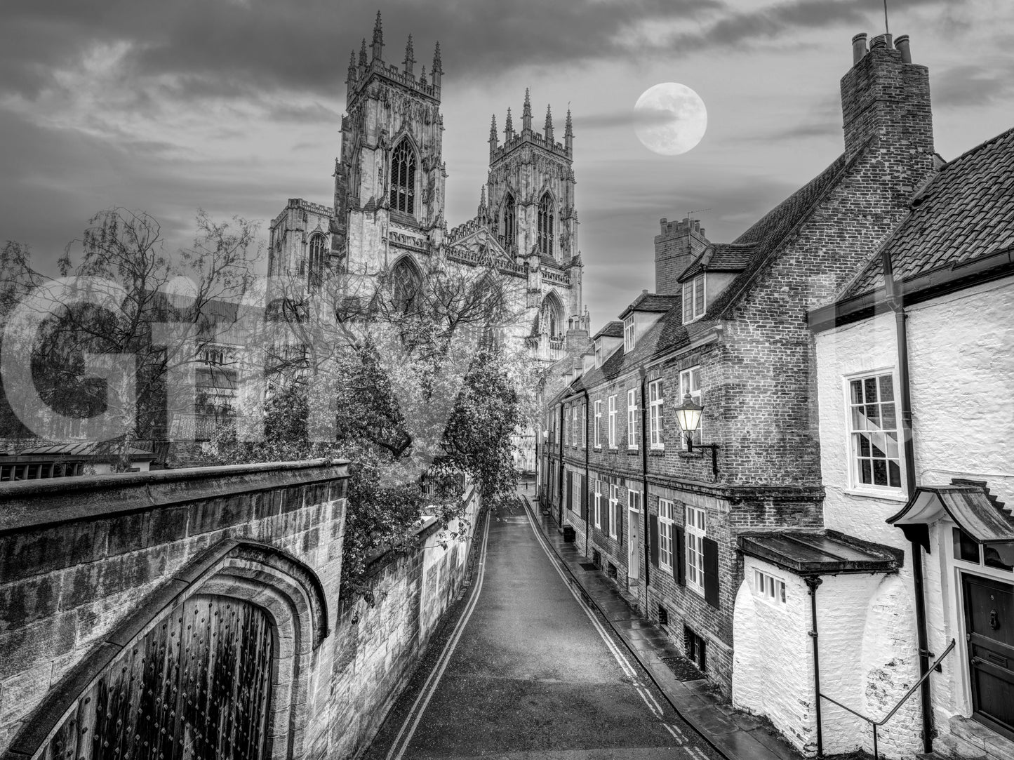 York Minster Mondschein Gasse Wandbild