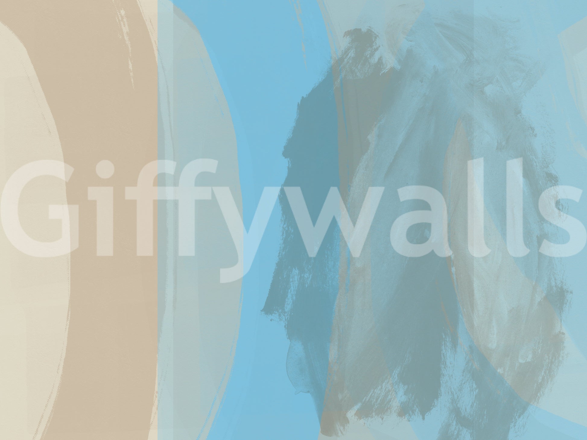 Designer blue wall mural inspired by coastal abstract artwork GD11251