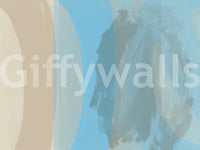 Designer blue wall mural inspired by coastal abstract artwork GD11251