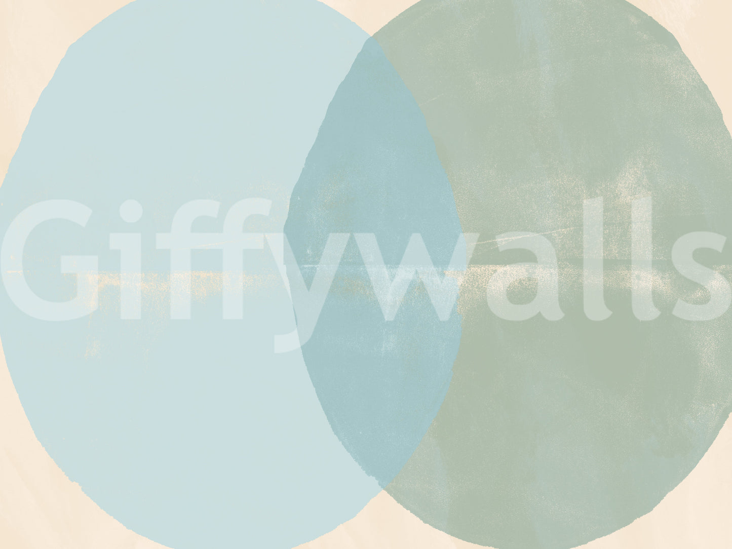 Mural de Pared con Arcos Geométricos en Salvia y Azul