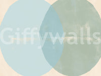 Mural de Pared con Arcos Geométricos en Salvia y Azul
