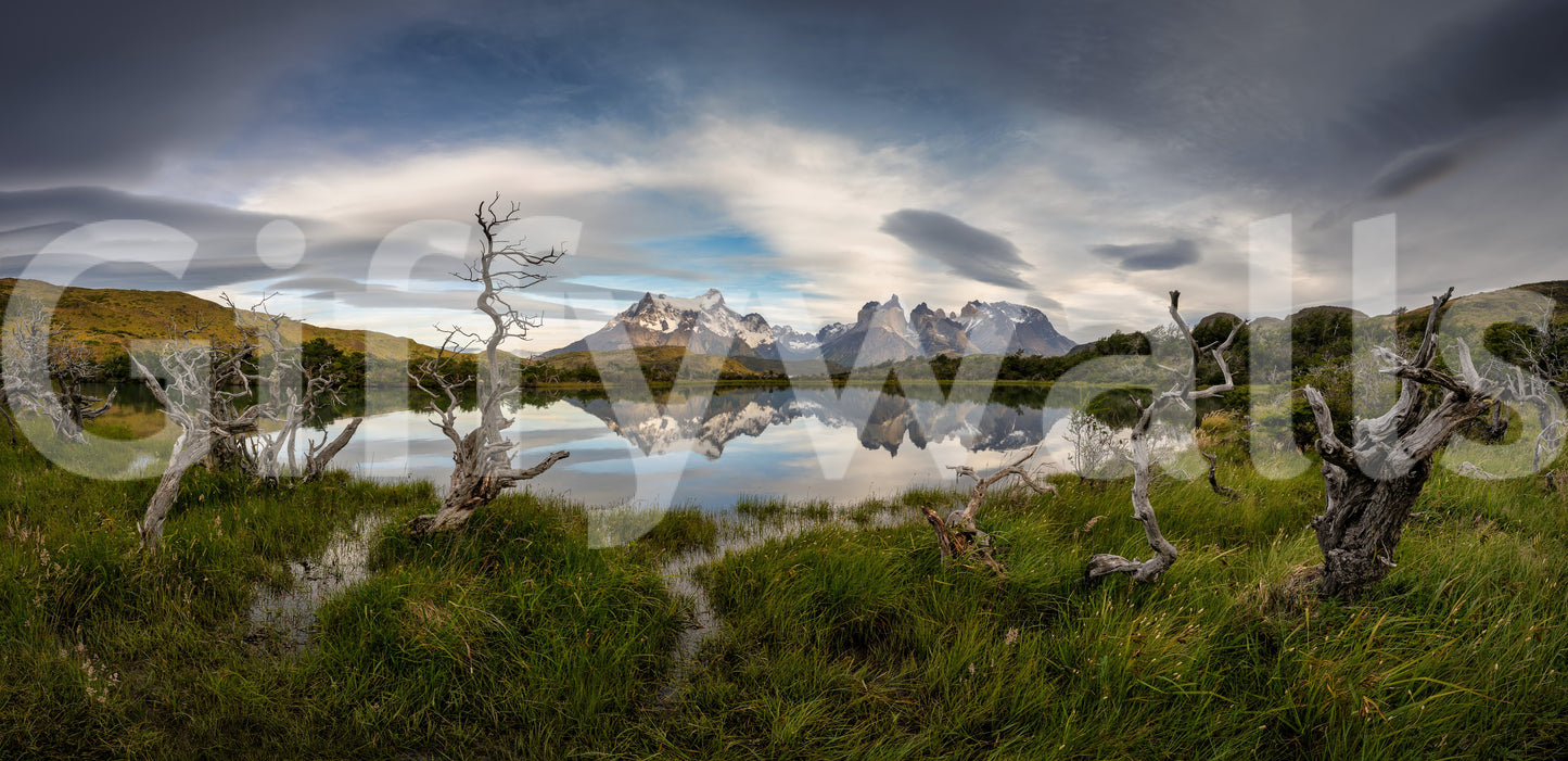 Wandbild Patagonische Bergspiegelung