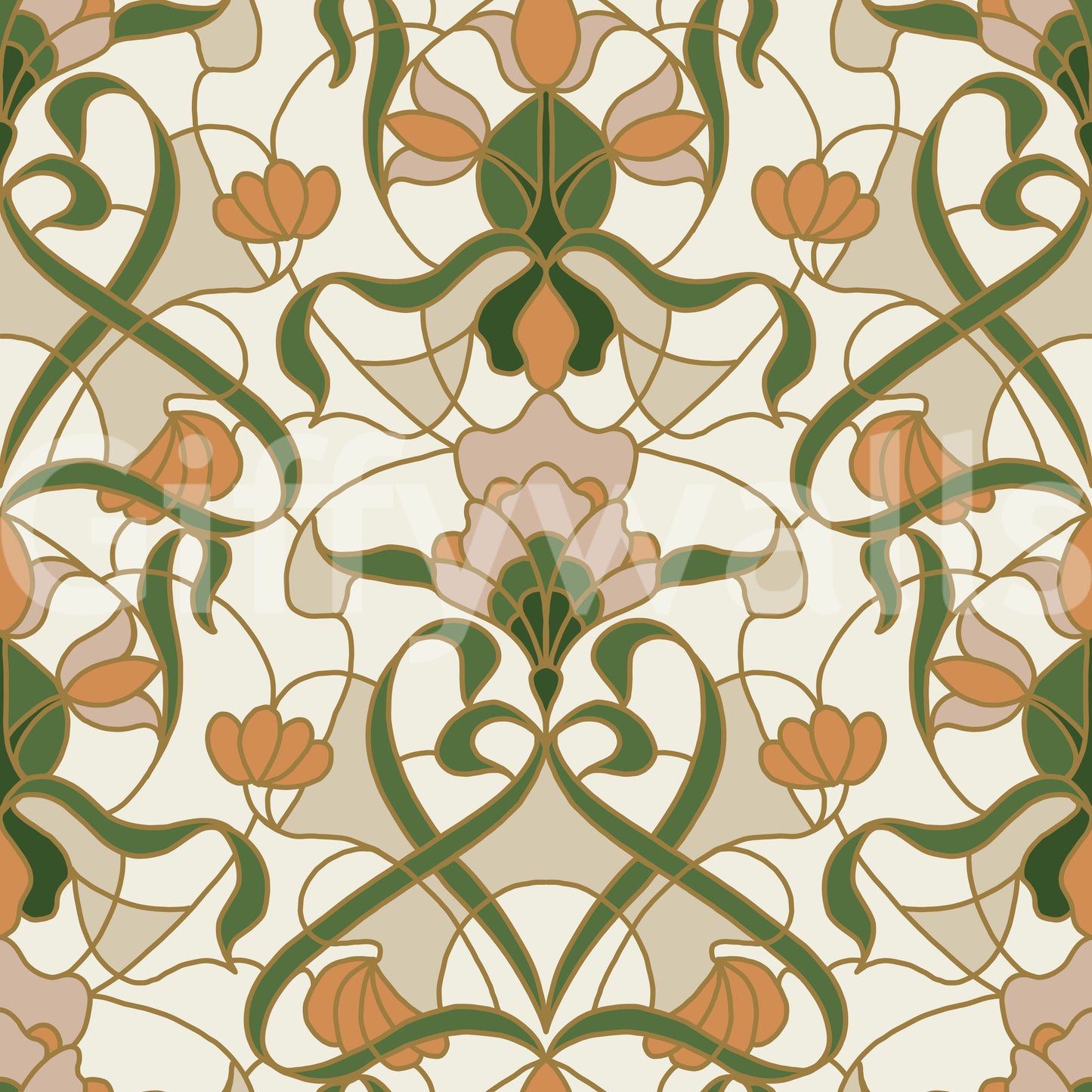 Jugendstil Blumenranken Tapete